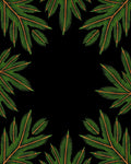 Green Frond Tropical Frame Rug