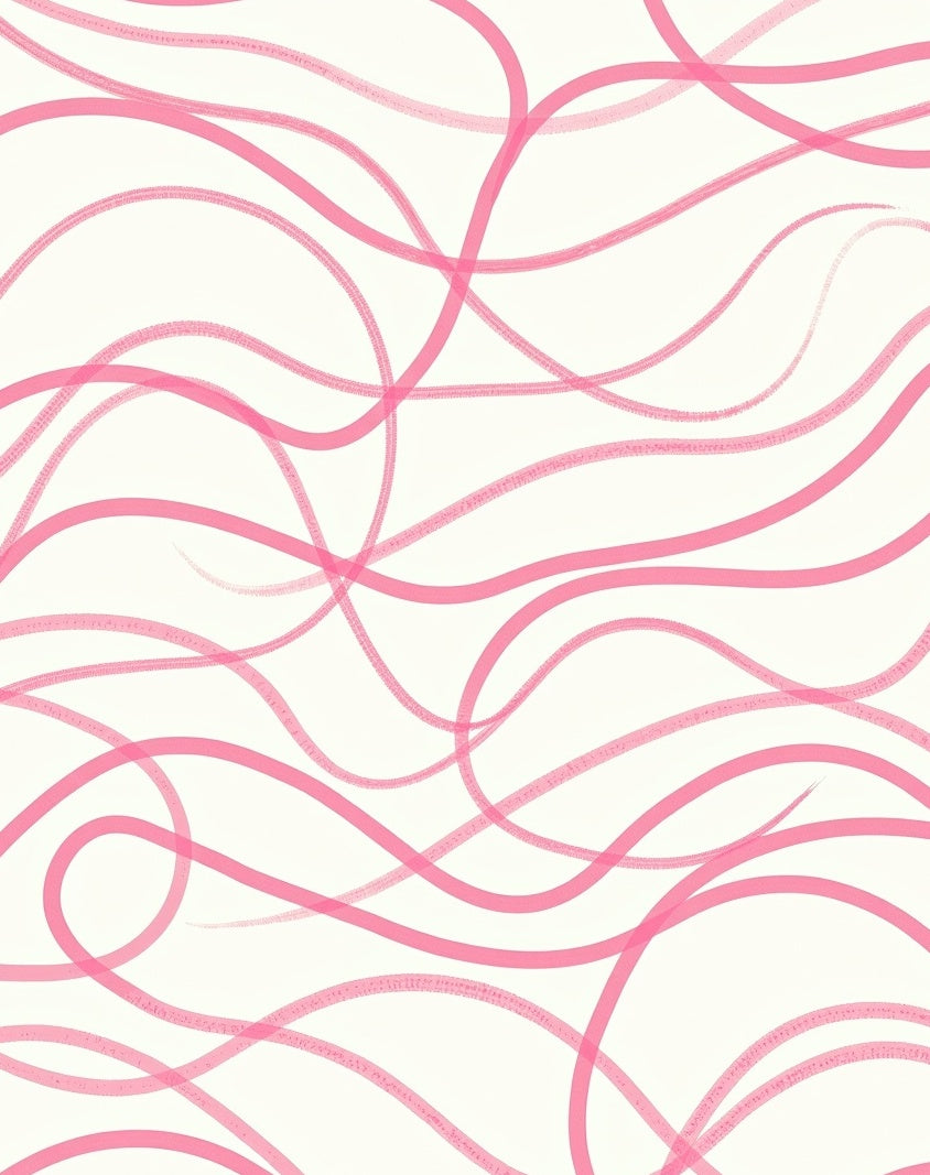 Whimsical Pink Swirl Abstract Rug