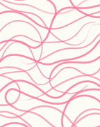 Whimsical Pink Swirl Abstract Rug