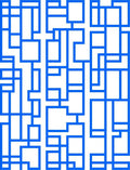 Abstract Blue Geometric Grid Design Rug