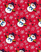 Winter Snowman Snowflake Pattern Rug