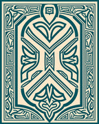 Intricate Teal Cream Ornamental Design Rug