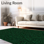 Deep Emerald Lush Foliage Organic Rug