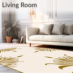 Golden Art Deco Fan Medallion Rug