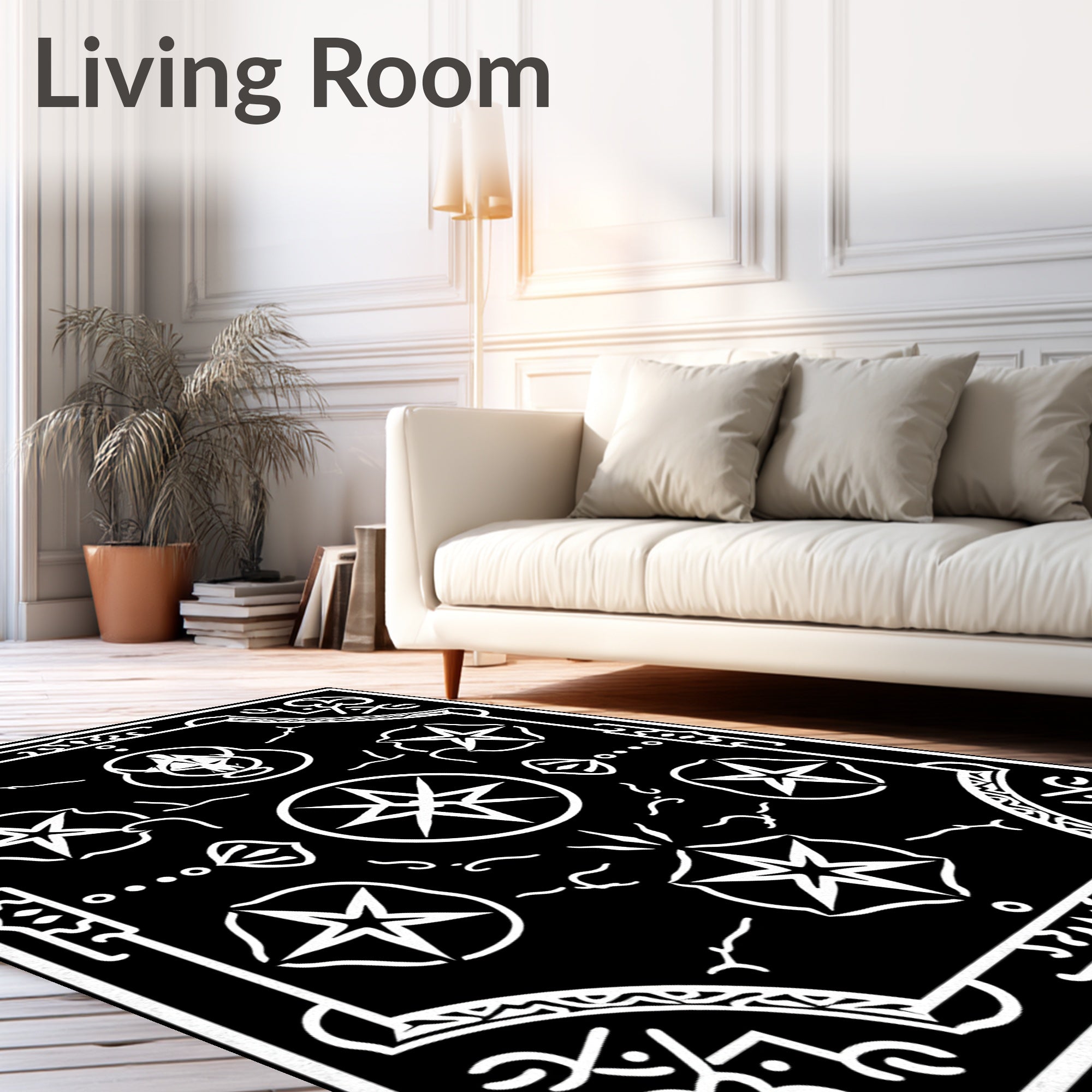 Ornate Star Compass Inspired Design Rug