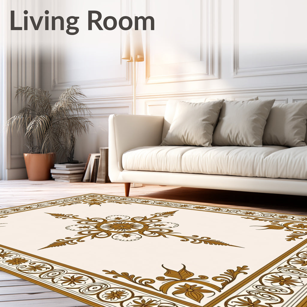 Classic Floral Medallion Border Pattern Rug