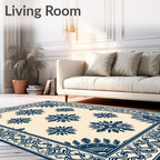 Classic Floral Scroll Border Design Rug