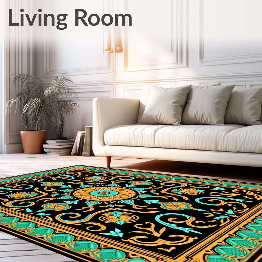 Radiant Floral Medallion Pattern Rug