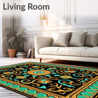 Radiant Floral Medallion Pattern Rug