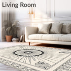 Sunburst Mandala Decorative Bordered Rug