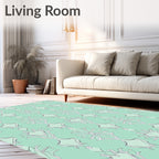 Elegant Mint Gray Ornamental Pattern Rug