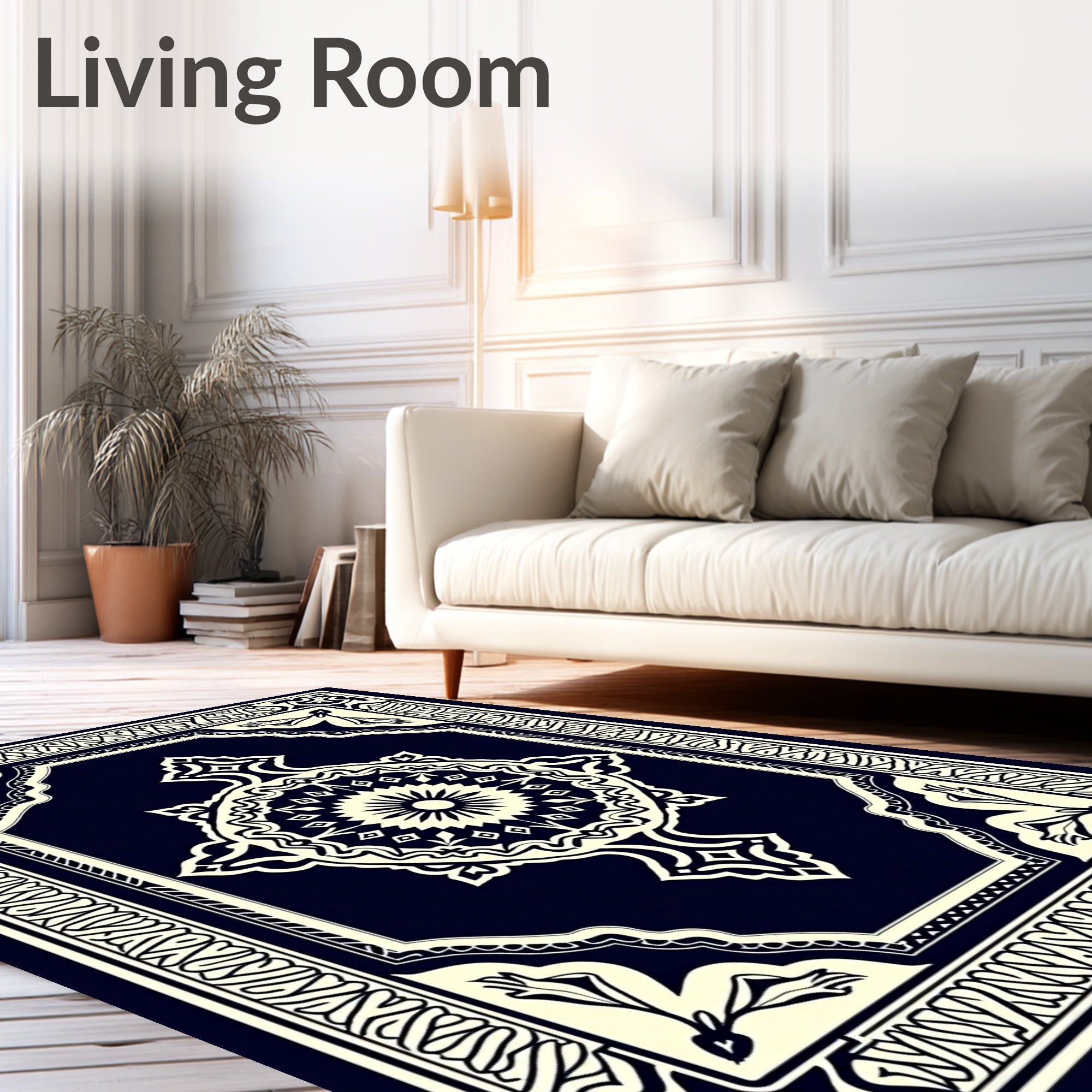 Intricate Floral Medallion Patterned Rug