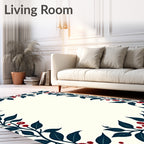 Crimson Berry Vine Border Rug