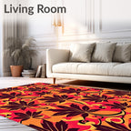 Vivid Leaf Inspired Abstract Pattern Rug