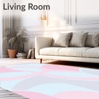 Soft Pink Blue Organic Flow Rug
