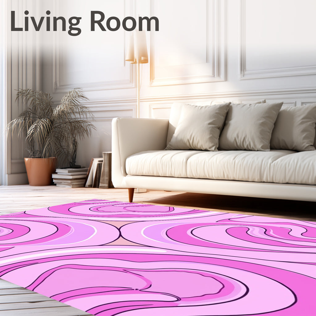 Swirling Pink Abstract Pattern Rug