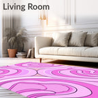 Swirling Pink Abstract Pattern Rug