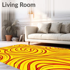 Vibrant Swirl Abstract Warm Pattern Rug