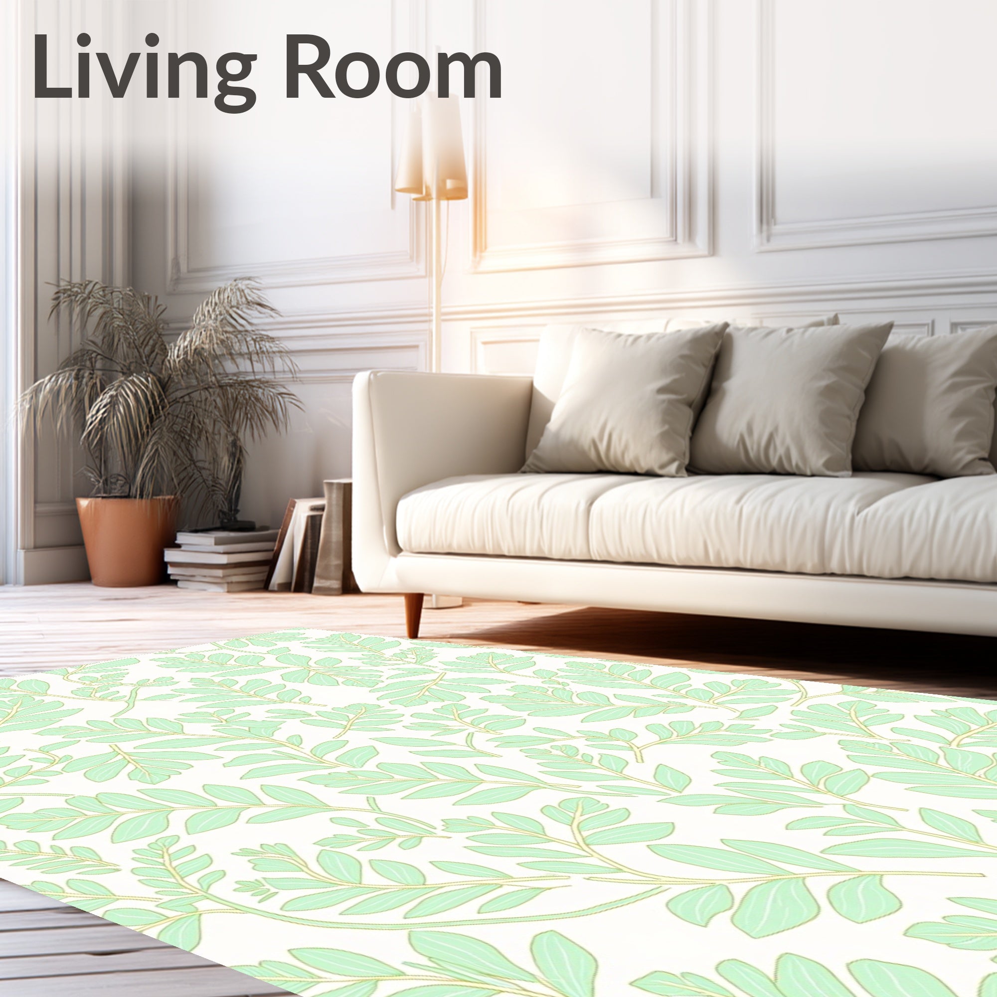 Mint Leaf Pattern Design Rug
