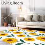 Yellow Sunflower Garden Pattern Rug