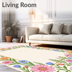 Vibrant Floral Patterned Meadow Rug
