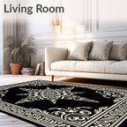 Elegant Floral Starburst Pattern Rug