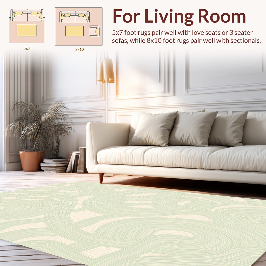 Serene Swirl Abstract Pattern Rug