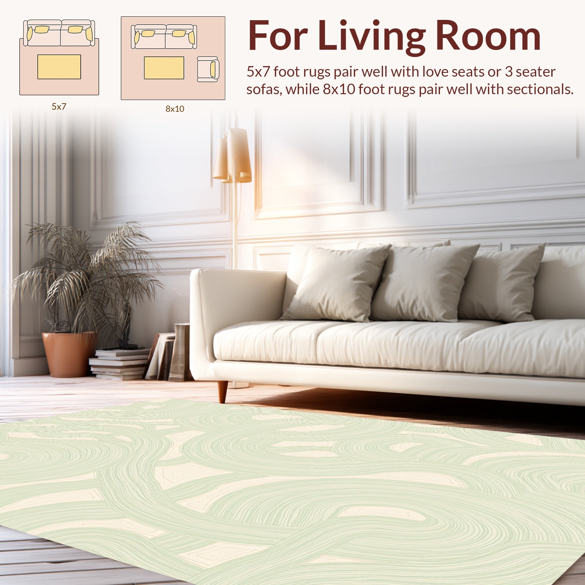 Serene Swirl Abstract Pattern Rug