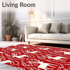 Vintage Forest Reindeer Pattern Design Rug