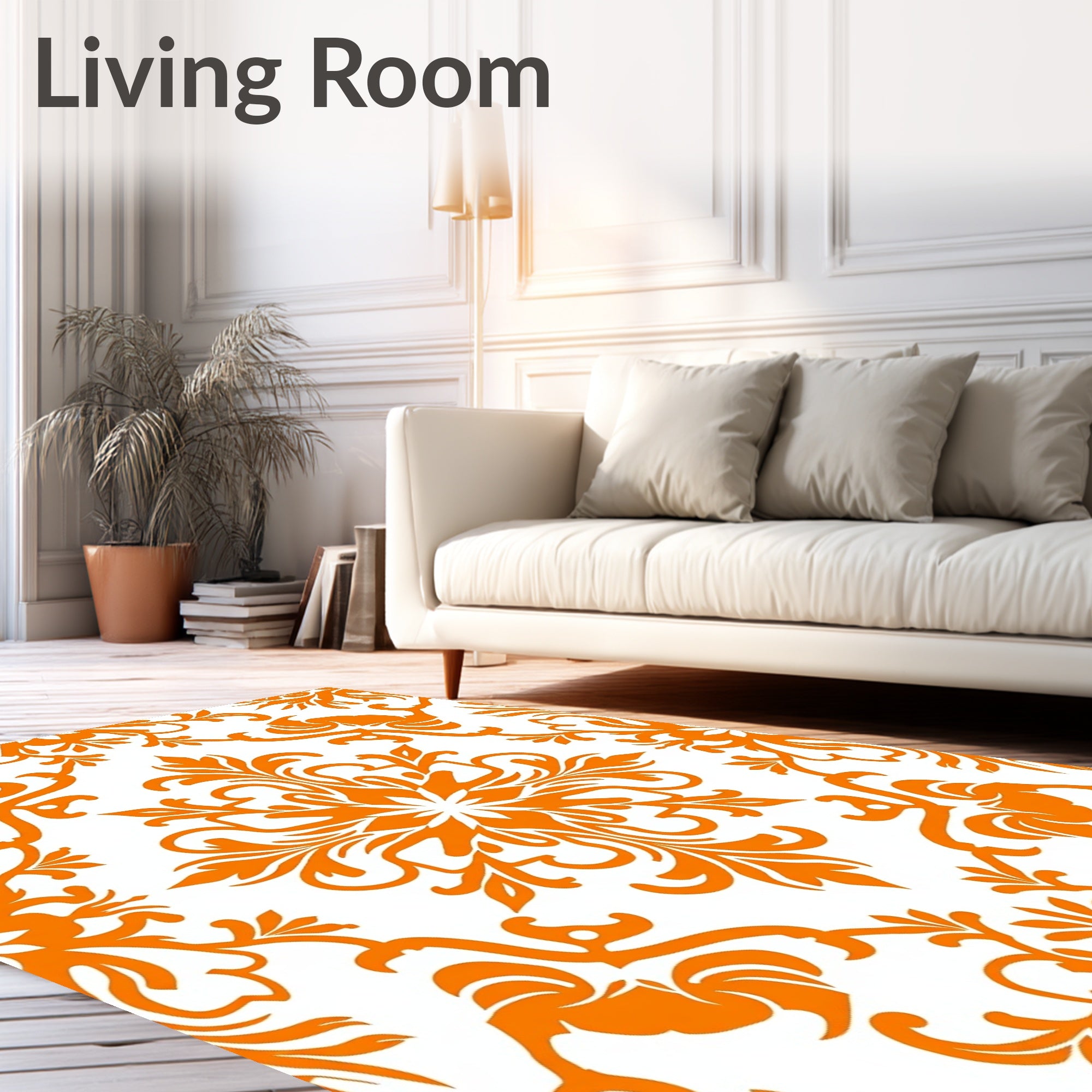 Elegant Floral Scrollwork Pattern Rug