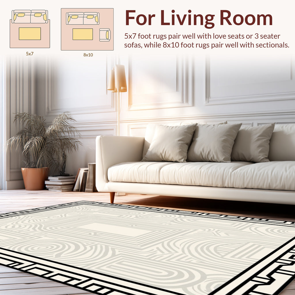 Abstract Geometric Contour Pattern Rug
