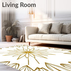 Golden Sun Burst Petal Design Rug