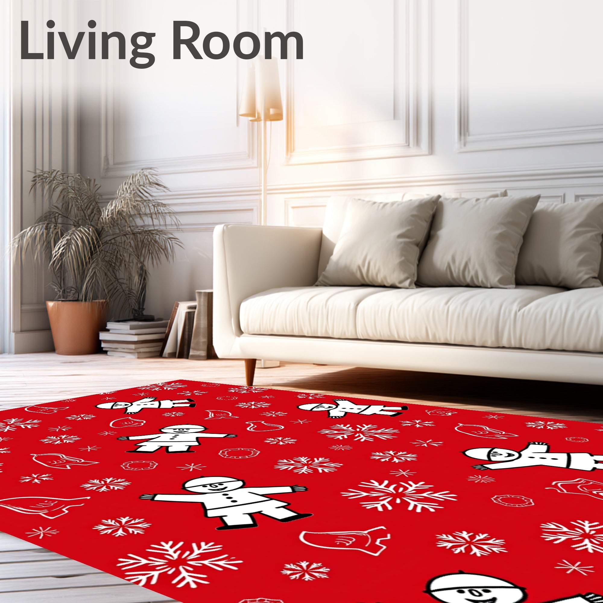 Winter Fun Snowman Snowflake Pattern Rug