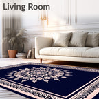 Circular Mandala With Intricate Border Design Rug