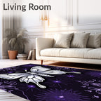 Purple Butterfly Mystical Symmetry Design Rug