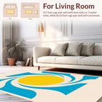Vibrant Swirl Sun Abstract Design Rug