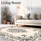 Elegant Floral Scrollwork Decorative Rug