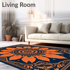 Orange Blossom Mandala Style Rug