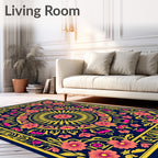 Vibrant Floral Mandala Pattern Rug