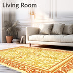 Vintage Scrollwork Floral Pattern Rug