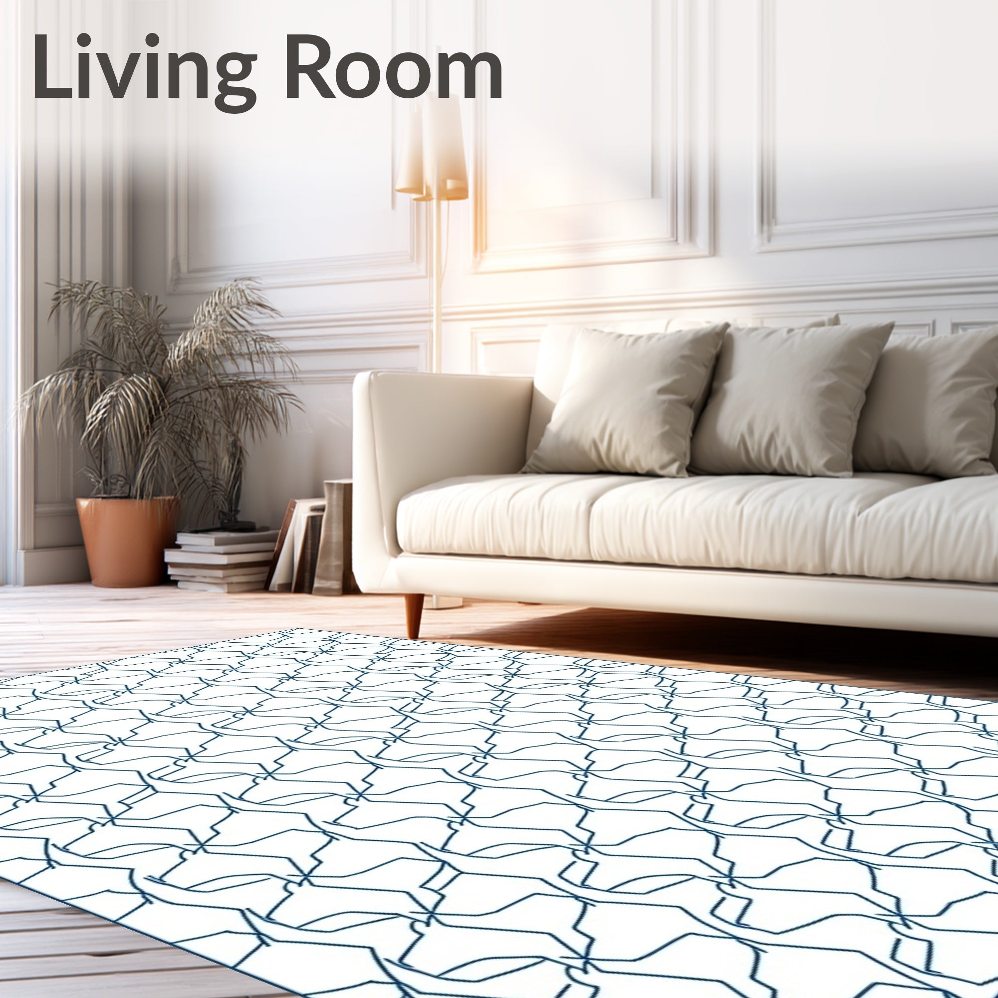 Interlocking Abstract Line Pattern Rug