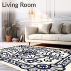 Ornate Flourish Scroll Design Rug