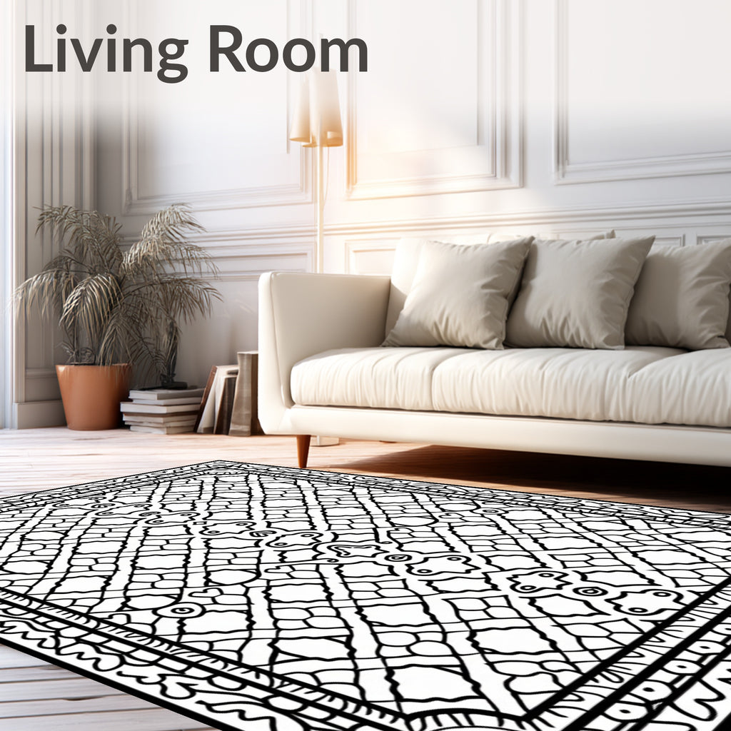 Intricate Geometric Diamond Pattern Rug