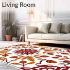 Ornate Floral Acorn Leaf Art Deco Rug