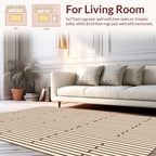 Vertical Tan Brown Stripe Design Rug