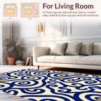 Navy Swirl Artful Pattern Rug