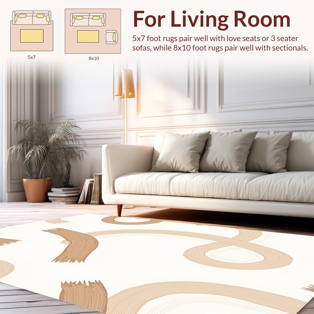 Hand Painted Abstract Swirls Rug