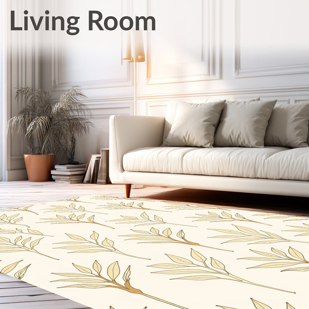 Botanical Leaf Pattern Design Rug