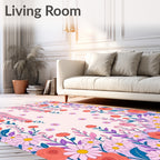 Floral Swirl Garden Pattern Rug