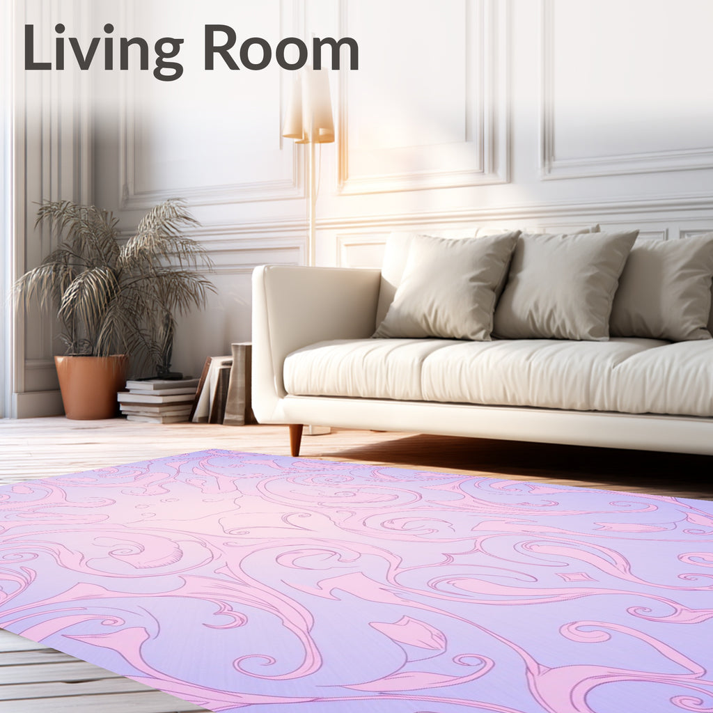Elegant Pastel Floral Swirls Rug